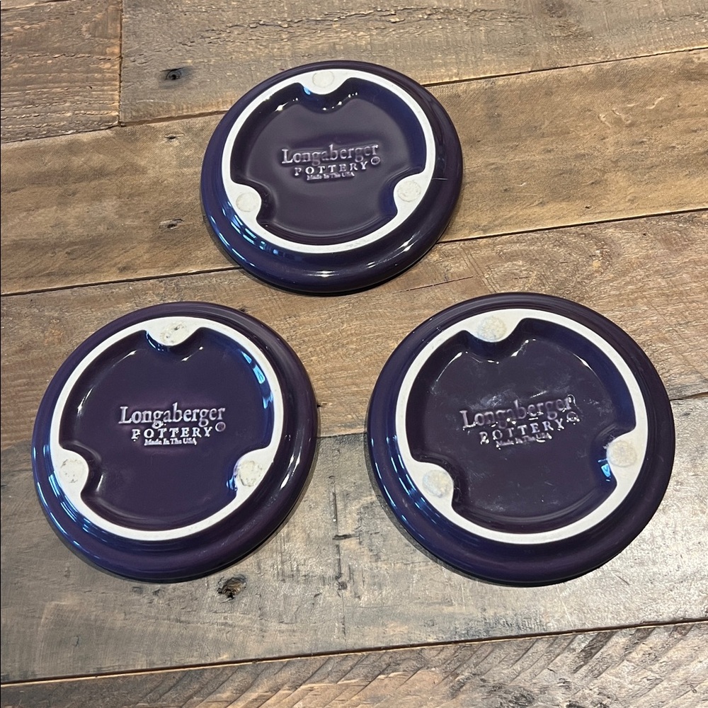 Longaberger Deep Purple Ceramic coaster (lid) - Picture 2 of 4